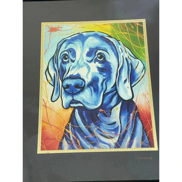 One of the Paintings of Schumans German Shorthaired Frame Home Decor 20x23 - Picture 2 of 9